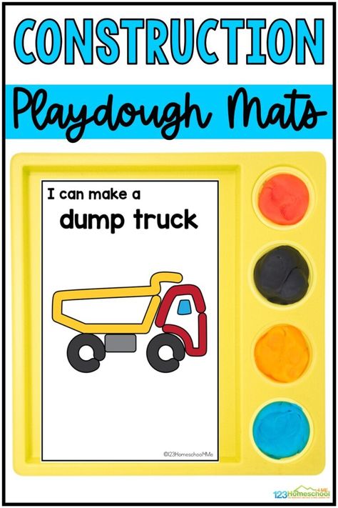 Are you looking for fun construction activities to engage young learners? These free printable construction playdough mats are a great tool for helping students strenthen fine motor skills, build hand muscles, and work on following directions too. Add these construction printables to your list of fun playdough activities for toddlers, preschoolers, and kindergartners! Free Playdough Mats Printables, Playdough Printables, Comparing Numbers Kindergarten, Preschool Playdough, Construction Theme Preschool, Preschool Construction, Construction Activities, Free Printable Games, Science Crafts