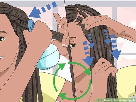 How to Moisturize Braids: 15 Steps (with Pictures) - wikiHow How To Make Braids, Natural Hair Moisturizer, Curly Crochet Hair Styles, Lightweight Moisturizer, Hair Help, Hair Mousse, Sisterlocks, Best Moisturizer, Boho Braids