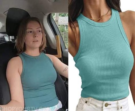 90 Day Fiance: Season 9 Episode 7 Kara Bass's Teal Tank Top Teal Tank Top Outfit, Tank Top Outfit, Teal Tank Top, Tank Top Outfits, 90 Day Fiance, Top Outfit, Clothes Ideas, Summer Clothes, Basic Tank Top