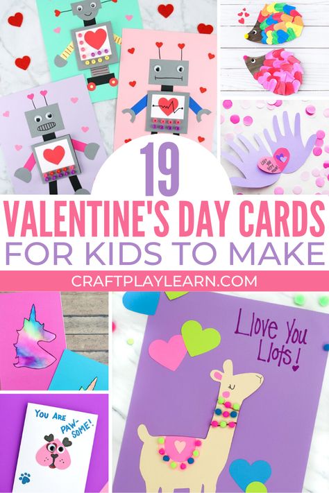 Adorable Valentines Day Card Ideas for Kids to Make - Craft Play Learn Handmade Valentine Cards For Kids, Crafts For Older Kids, Valentines Day Card Ideas, Handmade Valentine Cards, Easy Valentine Cards, Valentine Cards To Make, Valentine Card Crafts, Classroom Diy, Homemade Valentines Day Cards