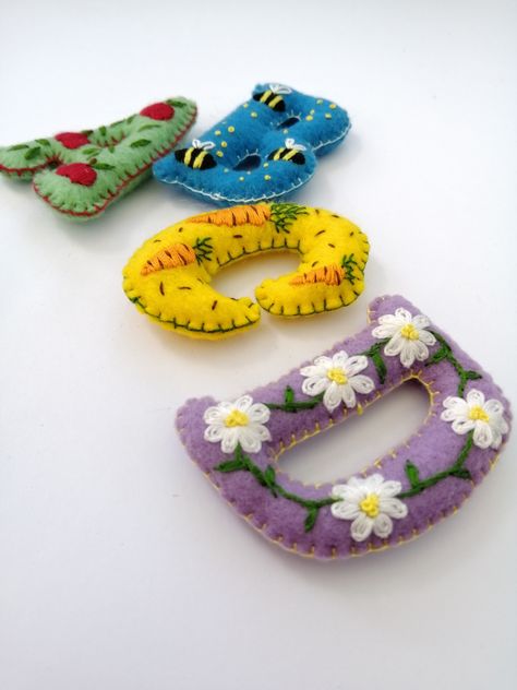 Felt Alphabet Kits and tutorials coming soon... Watch this space... Felt Abc Letters, Embroidered Felt Letters, Felt Alphabet Letters, Embroidered Bookmarks, Felt Alphabet, Felt Cupcakes, Christmas Letters, Felt Gifts, Felt Letters