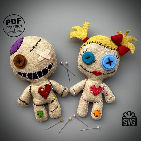 PDF pattern for Felt Voodoo Doll. This PDF hand sewing pattern will give you a pattern and step by step instruction to make a Felt Voodoo Doll. All instructions are written in English. Also, in the PDF file you will find links to videos (YouTube), in which all the stitches we use are filmed in detail. - This listing is for an instant-download (PDF PATTERN) - This is not a finished toy. Our store sells exclusively patterns and instructions for hand-sewing toys. Any materials and tools are also not included. PDF tutorial includes: - Step by step pictures tutorial. - List of required materials - List of required tools - Full size pattern pieces for print (no need to enlarge or resize) - Basic stitching guide with detailed images. Links to videos are also included (all the stitches we use). - Voodoo Doll Diy Crafts, Diy Voodoo Dolls Template, Free Voodoo Doll Sewing Patterns, How To Make A Voodoo Doll Diy, Halloween Felt Crafts Free Pattern, Dammit Doll Pattern Free, Vodo Dolls, Voodoo Doll Diy, Witch Poppet