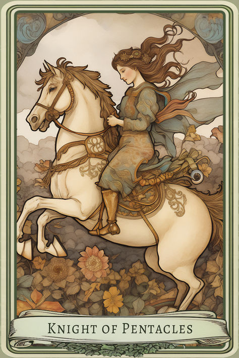 Knight of Pentacles Tarot Card Meaning Knight Of Pentacles Tarot, Fairy Knight, Knight Of Pentacles, Element Of Earth, Empress Tarot Card, Tarot Card Tattoo, Pentacles Tarot, Empress Tarot, Card Meanings