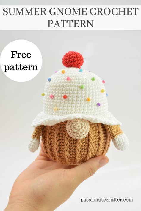 Crochet Gnome Pillow Pattern, Crochet Amigurumi Gnome Free Pattern, Crochet Birthday Gnomes Free Pattern, Passionate Crafter Gnome, Crochet Christmas Gnomes Free Pattern Easy, Knitting Machine Gnome, Free Gnome Crochet Pattern, Crochet Gnomes Free Pattern Easy, Crochet Gnome Free Pattern