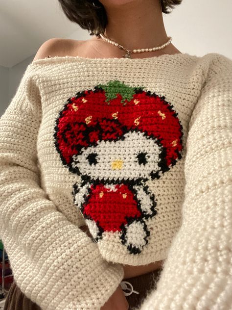 Hello Kitty Crochet, Kitty Clothes, Hello Kitty Clothes, Crochet Aesthetic, Mode Zara, Crochet Design Pattern, Kawaii Crochet, Crochet Clothing And Accessories, Crochet Fashion Patterns