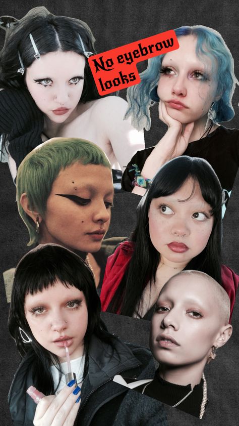 No Eyebrows Makeup Look, No Eyebrows Makeup, No Eyebrows, Alternative People, Slay Makeup, Eyebrows Makeup, Dope Makeup, Alternative Makeup, Eyebrow Makeup