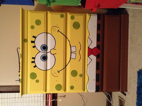 Spongebob dresser. Bought unfinished. Had a friend paint it for me. Spongebob Diy, Diy Dresser, Furniture Renovation, Funky Painted Furniture, Creative Furniture, Funky Furniture, Refurbished Furniture, Childrens Furniture, Paint Furniture