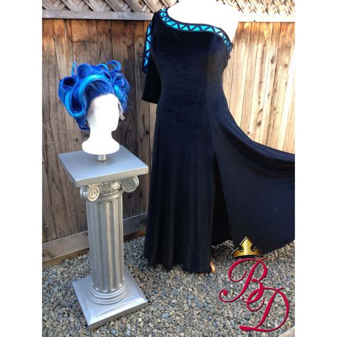 Female Hades, Belle Blue Dress Costume, Hades Costume, Hades Underworld, Disney Cosplay Ideas, Belle Blue Dress, Blue Dress Costume, Merida Dress, Adult Women Halloween Costumes