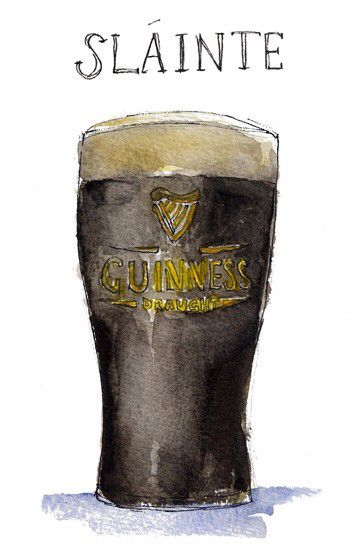 Beer Cartoon, Guinness Stew, Guinness Draught, Michael Carter, Irish Beer, Guinness Beer, Beers Of The World, Bar Art, Irish Pub