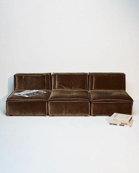 Light Brown Velvet Sofa, Velvet Brown Sofa, Chocolate Brown Velvet Sofa, Vintage Modular Sofa, Brown Corduroy Couch, Brown Suede Couch, Brown Velvet Couch, Olive Green Couch, Olive Green Velvet Sofa