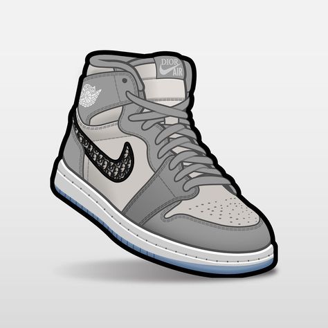 SLOFAR on Instagram: “Dior x Air Jordan 1 was finally released over the week. Who’s one of the lucky few? - - #sneakerart #sneakerartist #sneakerposters…” Jordan Dior, Mode Tennis, Jordan Shoes Wallpaper, Sneakers Sketch, Sneakers Illustration, Sneakers Wallpaper, Sneaker Posters, Shoes Wallpaper, Shoe Sketches