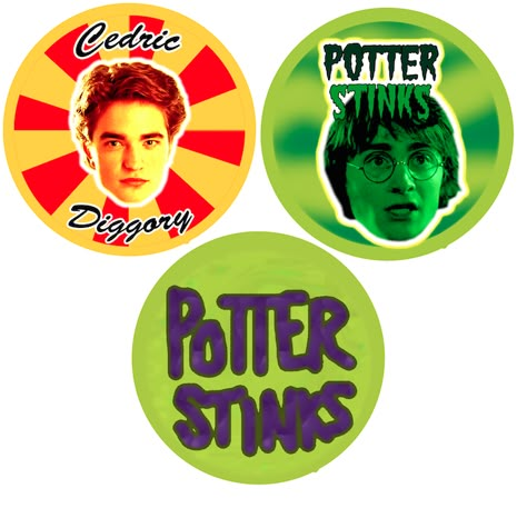 Cedric Diggory and Potter Stinks Badges Potter Stinks Badge, Potter Stinks, Harry Potter Stickers Printable, Draco X Reader, Harry Potter Badges, Harry Potter Marathon, Imprimibles Harry Potter, Cumpleaños Harry Potter, Stile Harry Potter