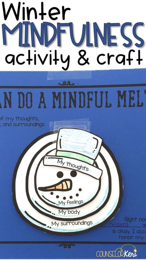 Holiday Mindfulness Activity: Mindful Melt for Counseling Winter Mindfulness, Mindfulness Activities For Kids, Counselor Keri, Mindfulness Activity, December Lessons, Mindfulness Classroom, Coping Skills Activities, Guidance Counseling, Social Emotional Activities