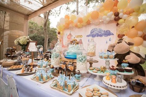 Baptism an first birthday party | CatchMyParty.com Baptism And Birthday Party Combined, Baptism Birthday Party, Baptism Party Ideas, Baptism Party, Catch My Party, First Birthday Party, 2nd Birthday, First Birthdays, First Birthday