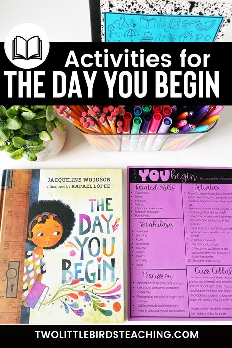 The beginning of the year is an exciting time but it can some big feelings for students. The Day You Begin is a beautiful story that you need to add to your collection of read aloud books. It opens the door to so many different discussions about creating a positive classroom community, building relationships, diversity, inclusion, and so much more! In this post, I’m sharing the reasons why I love this story and activities that you can use with this fantastic beginning of the year read aloud! The Day You Begin Activities, The Day You Begin Book Activities Free, The Day You Begin Book Activities, Read Aloud Activities, Diversity Inclusion, Big Feelings, Classroom Discussion, Beginning Of Year, Building Relationships