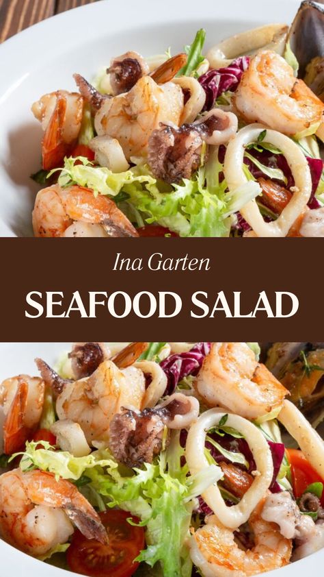 Ina Garten Seafood Salad Italian Seafood Salad Recipe, Ina Garten Shrimp, Italian Seafood Salad, Seafood Salad Recipe, Light Pasta Dishes, Deviled Egg Potato Salad, Italian Seafood, Sea Food Salad Recipes, Light Pasta