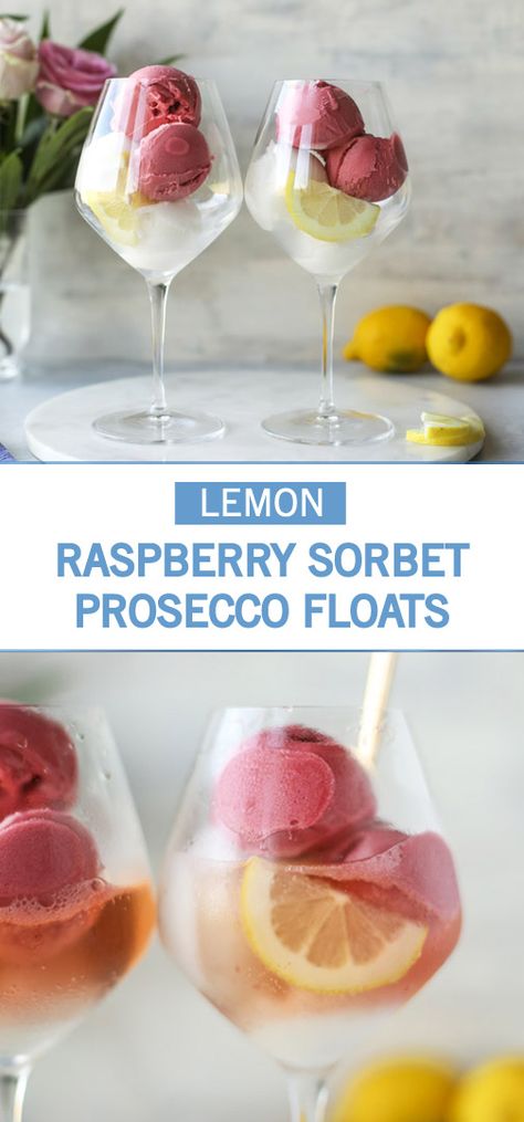 Prosecco Sorbet, Spring Drink, Desserts In A Glass, Prosecco Cocktails, Oscars Party, Raspberry Sorbet, Spring Desserts, Creative Cocktail, Rum Drinks