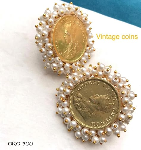 Gold Ginni Jewellery, Ginni Earrings Design, Gold Coin Jewelry Indian, Ginni Ring Designs Gold, Ginni Ring, Gold Coin Bracelet, Gold Coin Earrings, Gold Inspo, Gold Coin Jewelry