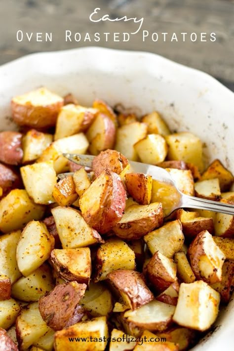 Easy Oven Roasted Potatoes, Oven Roasted Potatoes Easy, Oven Roasted Potatoes, Potato Dinner, Roasted Potato Recipes, Dish Ideas, Easy Oven, Potatoes Recipe, Potato Dishes