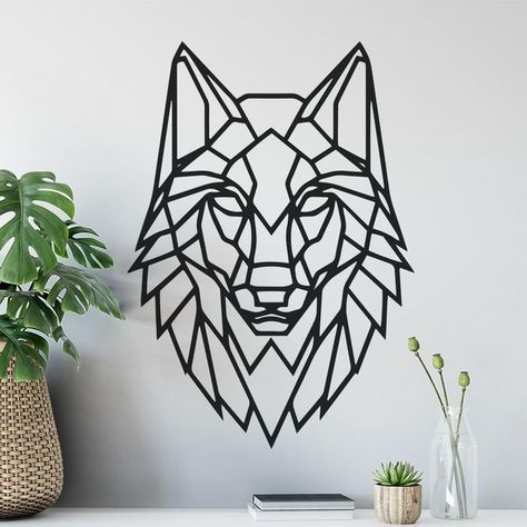 Geometric Polygonal Wolf Head Wall Sticker | Apex Stickers in 2022 | Geometric wolf, Geometric, Geometric art Geometric Art Animal, Geometric Wolf, Boho Scandinavian, Dinosaur Wall Stickers, Wolves Pendants, Dinosaur Wall, Scandinavian Wall, Wolf Tattoos, Wolf Head