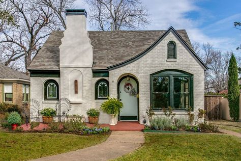 Older Home Interior Design, English Cottage Aesthetic, White Brick House, Old Home Renovation, Tudor Cottage, Historic Homes For Sale, Dallas Skyline, Dallas Arboretum, Cottages And Bungalows