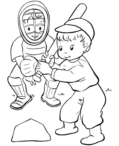 Baseball Coloring Pages For Toddlers : Here is an assortment of baseball coloring sheets for your children. These coloring sheets will appeal to kids of all ages. Kids Playing Baseball, Baseball Printables, Baseball Coloring Pages, Picture Comprehension, Printable Sports, Sports Coloring Pages, Sports Crafts, Color Sheets, Sport Craft