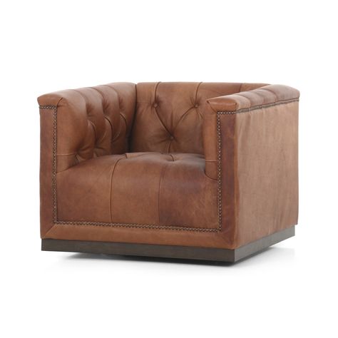 Maxx Swivel Chair – BURKE DECOR The Maxx, Classic Library, Swivel Club Chairs, Bassano Del Grappa, Library Chair, Green Couch, Leather Swivel Chair, Leather Club Chairs, Leather Chairs