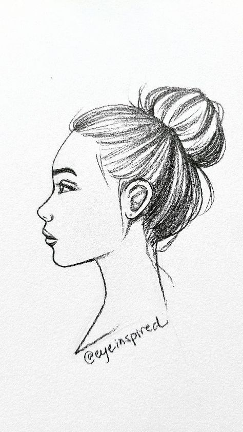 One Side Face Drawing, Side Face Sketch Female, Art Reference Side Profile, Side Face Illustration, Side Face Sketch, Reference Side Profile, Side Profile Sketch, List Of Drawing Ideas, Side Face Drawing