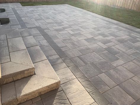 #interlocking #modern #patio #construction #renovation #driveway #landscaping #milton #oakville #burlington Interlock Patio Backyard, Abundant Wealth, Driveway Design, Driveway Landscaping, Backyard Remodel, Patio Backyard, Modern Patio, Modern Farmhouse Plans, Deck Ideas