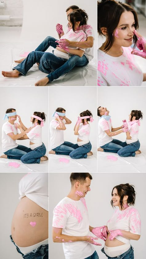 Gender Reveal Intimate Ideas, Gender Reveal For Couple Only, Paint Gender Reveal Ideas, Gender Reveal Ideas Intimate, Intimate Gender Reveal Ideas For Couple, Foto Gender Reveal, Intimate Gender Reveal Ideas, Gender Reveal Paint, Sleeping Pregnant