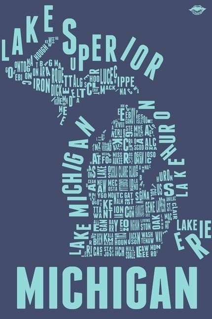 Just purchased this for the new apartment. Gotta show the home state some love Michigan Girl, Vintage Michigan, County Map, Michigan Travel, State Of Michigan, Oak Park, Upper Peninsula, We Are The World, Go Blue