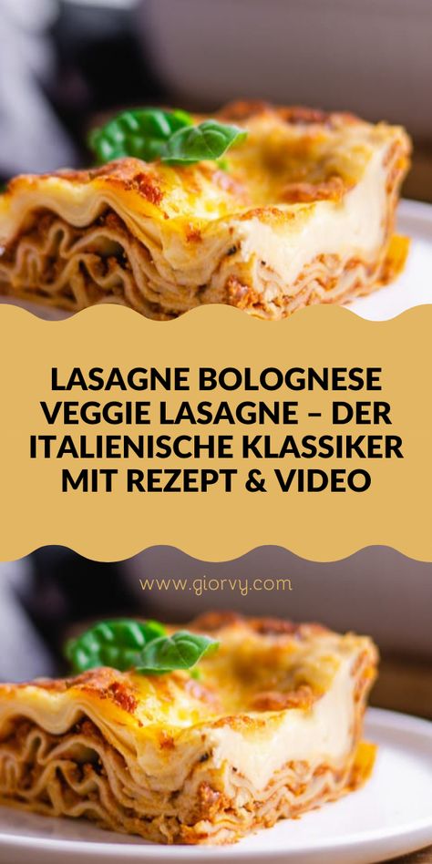 lasagne bolognese Veggie Lasagne – Der italienische Klassiker mit Rezept & Video Veggie Lasagne, Bolognese Sauce, Oreo Cheesecake, Oregano, Lasagna, Sauce, Ethnic Recipes, Lasagne