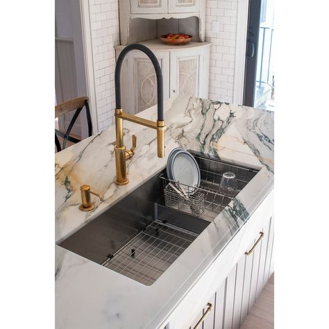 Nantucket Sinks (@nantucketsinks) • Instagram photos and videos Studio Dearborn, Large Kitchen Sinks, Soap Dispenser Kitchen Sink, Kitchen Sink Stainless Steel, Fancy Kitchens, Stainless Sink, Dish Drying Rack, Steel Kitchen Sink, Undermount Kitchen Sinks