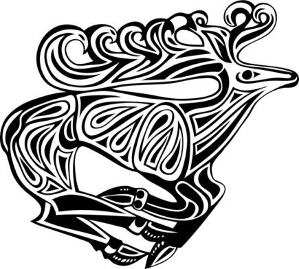 Deer in Nordic fashion. If I got this, it'd probably be across my left pec, only mirrored, so the head is facing the centre of my chest. Celtic Typography, Symbols For Strength, Irish Tattoos For Men, Celtic Deer, Celtic Tattoo Designs, Nordic Fashion, Celtic Warrior, Horned God, Tattoo Unique