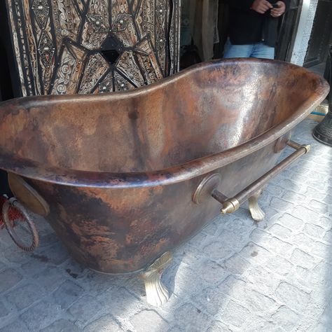 Bathtub Vintage, Copper Bathtub, Slipper Bath, Copper Tub, Copper Bath, Copper Bathtubs, Elegant Rings, Freestanding Tub, Bathroom Decorating