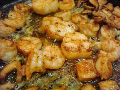 Shrimp Marsala Recipe, Shrimp Marsala, Scallop Mushroom, Shrimp And Crab Salad, Scallops Recipes, Shrimp And Scallop Recipes, Scallops And Shrimp, Mushroom Marsala, Marsala Mushrooms