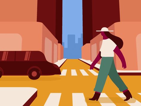 Bicycle Animation, Character Walk Cycle, City Animation, Walk Illustration, Walking Illustration, City Gif, Walk Animation, Walking Gif, City Images