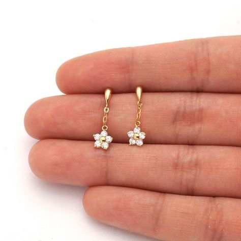 Anting Anting Aesthetic, Gold Flower Wedding Earrings, Cute Gold Earrings, Gold Flower Earrings, Dope Jewelry, Jewelry Design Earrings, Pink Topaz, Classy Jewelry, Fancy Jewellery