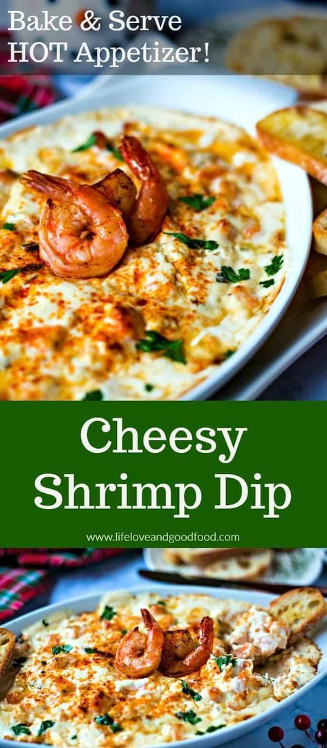 Appetizers Shrimp, Cheesy Shrimp, Shrimp Dip Recipes, Wings Party, Dinner Party Appetizers, Toasted Baguette, Shrimp Dip, Party Dip Recipes, Dips Recipes