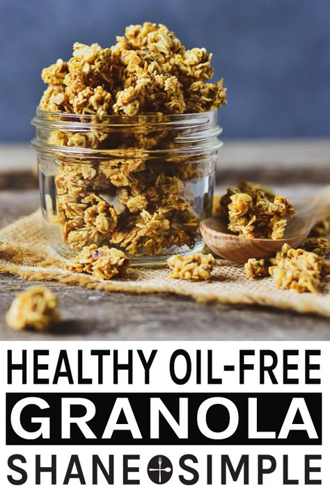 Granola Ingredients, Granola Recipe Healthy, Granola Recipe Homemade, Wfpb Recipes, Plant Based Breakfast, Granola Healthy, Granola Recipe, Oil Free Vegan, Crunchy Snack