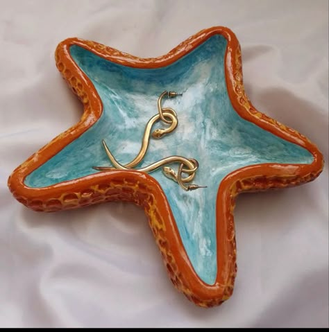 Air Dry Clay Sea Shells, Cermanics Ideas Aesthetic, Summer Clay Ideas, Poterry Clay Ideas, Poterie Ideas, Starfish Pottery, Things To Make Out Of Clay, Airclay Ideas, What To Make With Clay