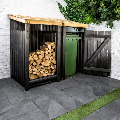 Garden storage ideas – 13 outdoor designs for tools, furniture and even the bins Garden Storage Ideas, Small Garden Storage, Outdoor Tool Storage, Firewood Storage Outdoor, Bin Shed, Outdoor Garden Storage, Storage Shed Organization, Small Yard Landscaping, Backyard Storage