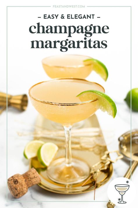 Champagne Margaritas are the best way to celebrate anything, from happy hour to taco night. Tequila and champagne are a perfect match! Pink Champagne Margarita, Champagne Margarita Recipe, Girls Night Activities, Champagne Margarita, Sparkling Margarita, Delish Videos, New Years Eve Decor, Nye Party Ideas, Summer Backyard Parties