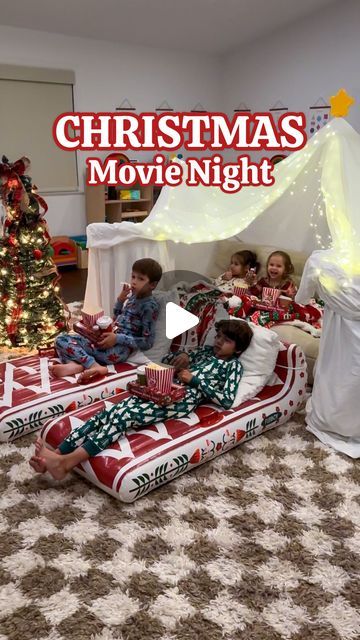 Christmas Movie Night Tent, Ideas For Movie Night At Home, Kids Christmas Movie Night Ideas, Movie Night Ideas Christmas, Christmas Movie Decorating Ideas, Polar Express Movie Night Ideas, Kids Christmas Movie Night, Christmas Movie Night Ideas For Kids, Christmas Sleepover Ideas For Kids