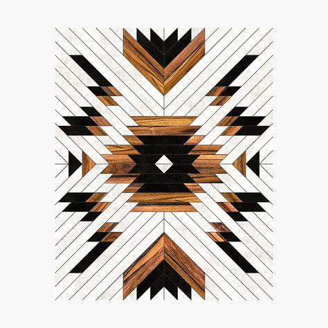 "Urban Tribal Pattern 5 - Aztec - Concrete and Wood" Canvas Print by ZoltanRatko | Redbubble Concrete And Wood, Native Design, Aztec Pattern, Wood Canvas, Barn Quilts, No 5, Wood Art, Canvas Artwork, Hanging Accessories