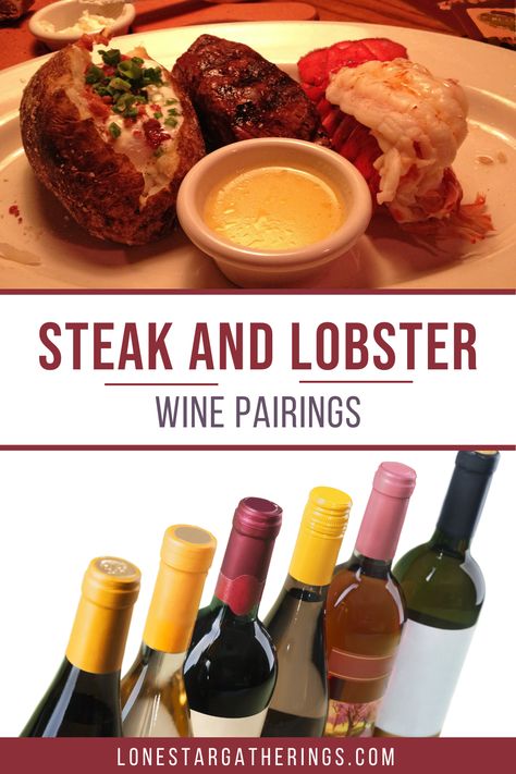 If you're looking for the perfect pairing for your next steak and lobster dinner, you're in luck! We've rounded up the best wines to pair with your favorite surf and turf dishes, from bold Cabernet Sauvignons, to light and bright whites, to zesty sparkling wines. No matter your taste or budget, you'll find the perfect wine to accompany your delectable steak and lobster meals. Lobster Tail And Steak Dinners, Steak And Lobster Dinner For Two, Steak And Lobster Tail Dinner, Lobster Surf And Turf, Steak And Lobster Dinner, Wine Paring, Steak And Lobster, Lobster Dinner, Surf And Turf