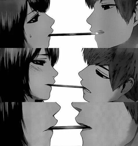 Pocky game Pocky Challenge, Pocky Game, Gothic Kawaii, Cute Couple Comics, Cute Tumblr Wallpaper, Manga Couple, Cute Games, Manga Love, Anime Monochrome