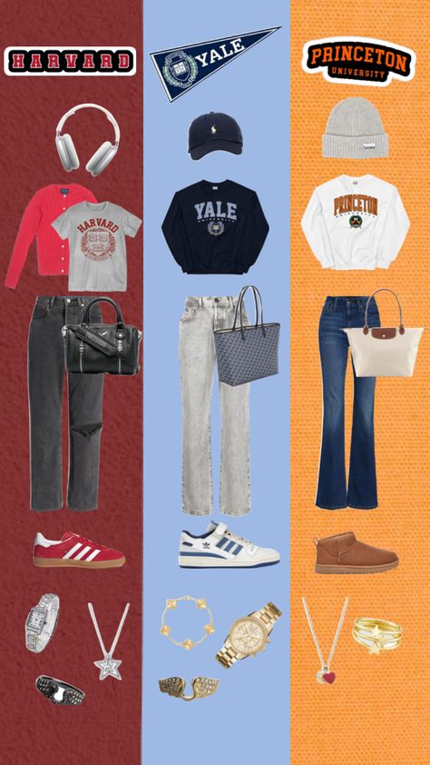 Outfit inspo unis ❤️💙🧡 #harvard #yale #princetonuniversity #outfitinspo #vibes #beauty Harvard Yale, University Outfit, Princeton University, Yale University, University, Outfit Inspo, Beauty