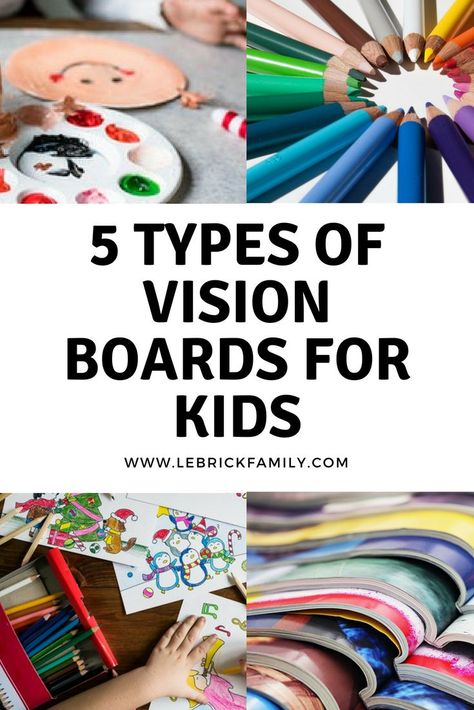 5 Types of Vision Boards for Kids 1. Cut & Stick 2. Paint/Draw 3. Printed For more info: http://lebrickfamily.com/5-types-of-vision-boards-for-kids/ Vision Boards For Kids, Vision Board Activity, Kindness Activities For Kids, Kids Vision Board, Vision Board Project, Growth Mindset For Kids, Entrepreneur Kids, Kindness Activities, Elementary School Counseling