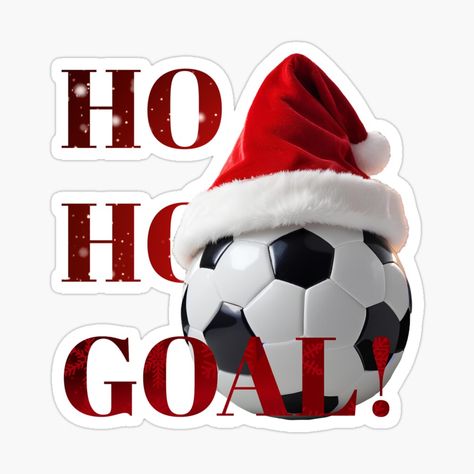 Get my art printed on awesome products. Support me at Redbubble #RBandME: https://www.redbubble.com/i/sticker/Soccer-football-Christmas-Ball-Santa-Hat-Funny-Ho-Ho-Goal-Sport-Xmas-by-createlovefab/165228890.EJUG5?asc=u Soccer Christmas, Football Christmas, Xmas Sticker, Christmas Ball, Soccer Football, Christmas Balls, Holiday Decorations, Santa Hat, Santa Claus